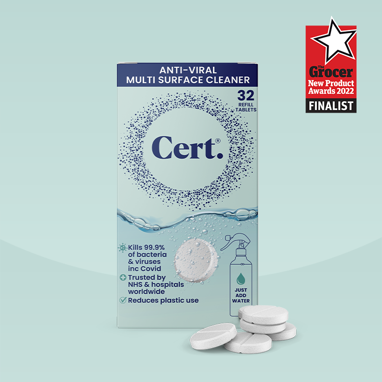 Cert. surface cleaning tablets - refill box of 32 tablets